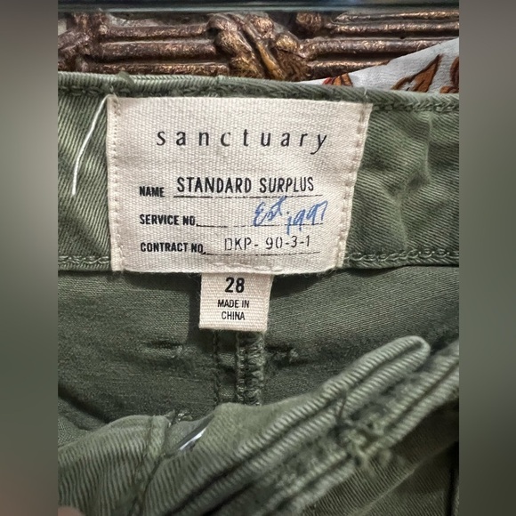 Sanctuary Women's Utility Crop Chino Pants Peace Green 28 - Picture 6 of 9